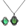 thumbnail image 1 of 2x Colgante Ovalado de Aleación de Zinc, Conjunto de Joyas de Emoción de Gargantilla de Collar de Humor de Cambio de Color para Regalos de Muje, 1 of 8