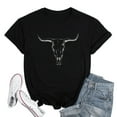 thumbnail image 4 of DEXIO Plus Size Western Shirt for Women Cow Skull Shirt Boho Cowgirl T-Shirt Rodeo Graphic Tee Vintage Country Music Tops, 4 of 8