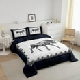 Moose Bedding Set Pine Tree Branches Decor Comforter Set Full,Rustic