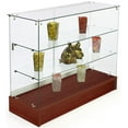 thumbnail image 1 of Free-Standing Tempered Glass Display Case, Cherry Melamine Base With Sliding Rear Doors (FRC4CHKD), 1 of 1
