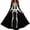 Black3, variant on Women's Skeleton Halloween Dress, Plus Size Long Sleeve V Neck Gothic Style Maxi Dress with 3D Spooky Season for Halloween Parties