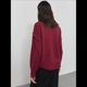 thumbnail image 5 of Suéter de Larga y Cuello Alto para Mujer, Estilo Informal, Holgado, de Punto Grueso, para Otoño e Invierno. Vino Tinto S, 5 of 9