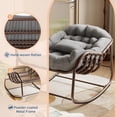 thumbnail image 4 of Garvee Outdoor Rocking Chair with Cushion, 36.6 x 33 x 25.2", Oversized Papasan Rocker, Grey, 4 of 8