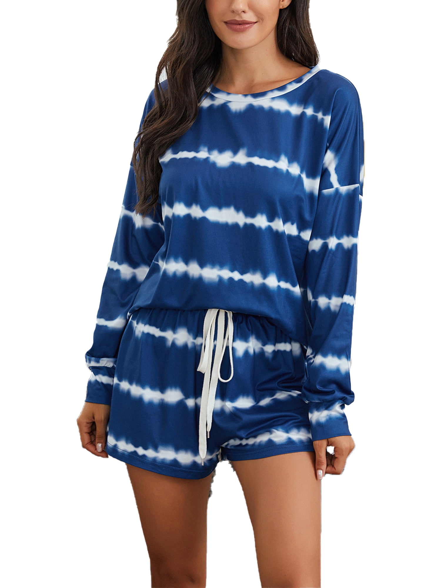 Womens Clothing Nightwear and sleepwear Pyjamas Kensie Synthetic 2-piece Striped Pajama Set in Blue Stripe Blue 