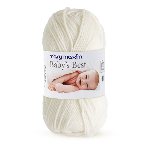 Mary Maxim Baby’s Best Yarn Size 2 Yarn for Baby, Acrylic Nylon Blend 171 Yards - Ecru