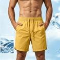 thumbnail image 4 of Men's Quick Dry Cooling Athletic Shorts, Elastic Waist Drawstring Breathable Workout Shorts with Pockets for Running, Gym & Casual Wear Size S-5XL Yellow, 4 of 9
