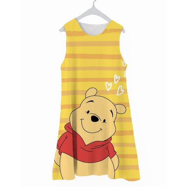 Moda verano Disney niñas pijamas niños camisón sin mangas niños bebé Winnie the Pooh camisón 6 8 10 12 años Old110 Gao Jinjia LED