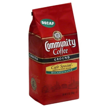 Ground Decaffeinated Coffee - Community Coffee Decaffeinated Cafe-Special Medium-Dark Roast Ground Coffee, 12 Oz (Pack of 6)