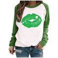 thumbnail image 1 of QIPOPIQ Chemises à Manches Longues pour Femmes Col Rond T-Shirts de la Saint-Patrick T-Shirts Amples pour Dames T-Shirt Imprimé Shamrock T-Shirt Vert Chanceux Haut T-Shirt Col Rond Chemises de Vacances de la Saint-Patrick Offres, 1 of 4