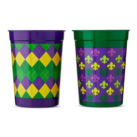 Mardi Gras Purple Plastic Cups, 4 Count, by Way To Celebrate