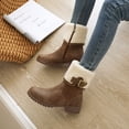 thumbnail image 4 of Botas de nieve Otoño e invierno Punta redonda Moda Botas cortas peludas cálidas Botas de gran tamaño Botas de mujer Wmkox8yii ghj1892, 4 of 9