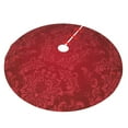 thumbnail image 2 of Kll 30" Christmas Tree Skirt Vintage Burgundy Xmas Tree Skirts Mat For New Year Xmas Holiday Party Indoor Outdoor Home Decoration, 2 of 9