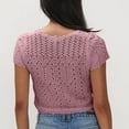 thumbnail image 6 of GigrtiJin Women's Spring Summer Shirts Short Sleeve Cropped Cardigan Sweaters Crochet Knit Open Front Button up Tops, 6 of 9