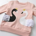 thumbnail image 3 of Toddler Baby Girl Outfit Set Swan Print Tops + Pants 2Pcs for Baby Girls Clothes Pink 9-12 Months, 3 of 6
