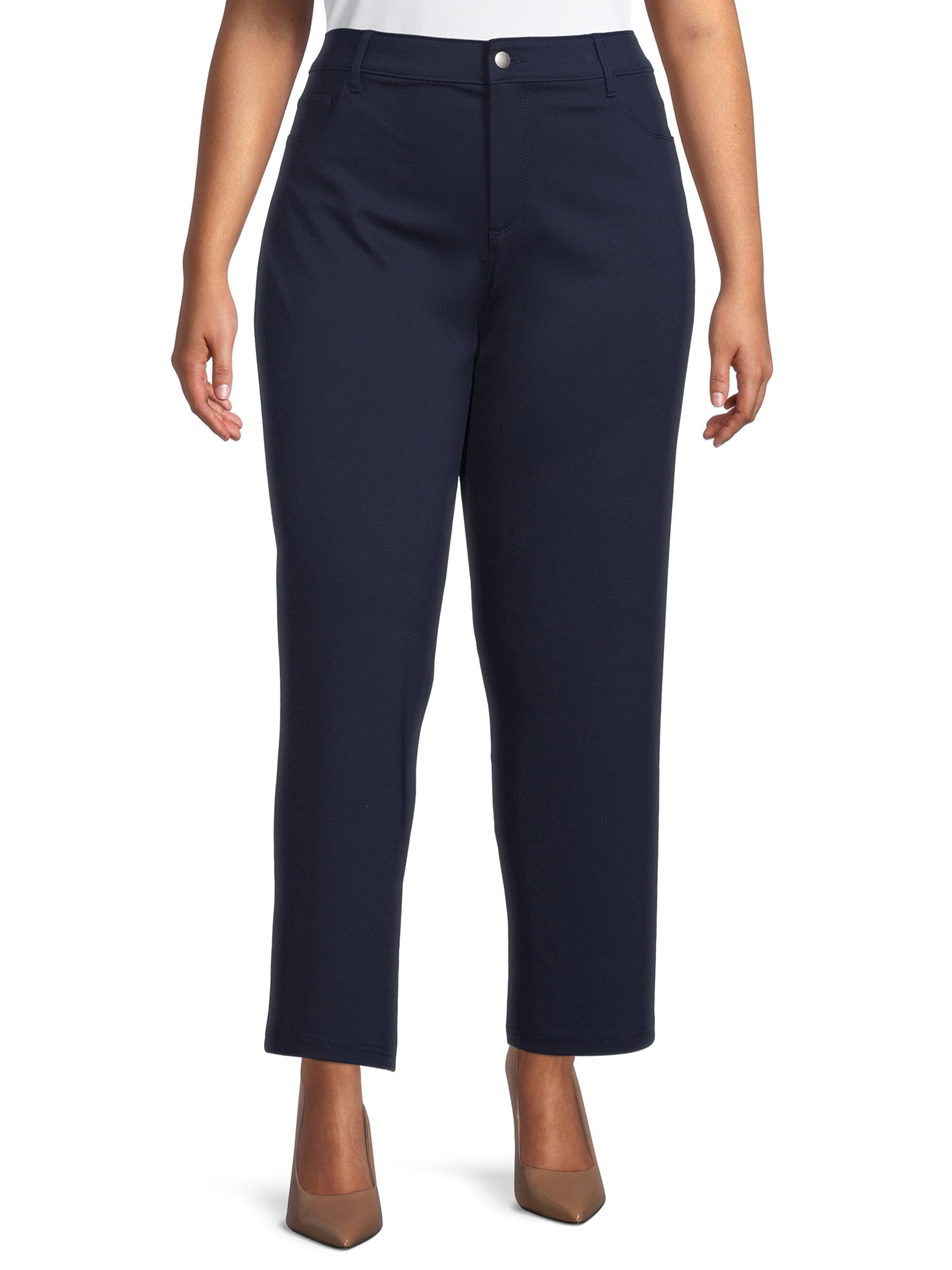 24W Perfect Khaki NEW Simply Emma Women's Capri Pants Bi Stretch size 18W