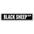 thumbnail image 1 of BLACK SHEEP Street Sign dúo de hip hop familiar divertido | Interior/Exterior | Letrero de plástico de 30" de ancho., 1 of 1