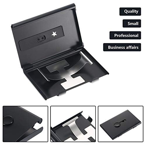 Black and Gray TOOGOO 2 Pack Business Card Holder Thumb Drive Card Case Slide-Out Stainless Steel Business Card Holder Card Case for Men and Women are Designed Excellent