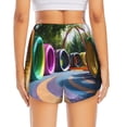 thumbnail image 4 of Uemuo Colorful Tire Tunnel Park Pattern Women's Athletic Shorts High Waisted Running Shorts with Liner Pockets Gym Elastic Workout Shorts-Medium, 4 of 9
