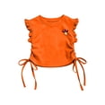 thumbnail image 2 of Hrsba Girls T Shirt Solid Color Short Sleeve Ruffle Crew Neck Top With Drawstring For Girls Casual Summer Soft Lightweight Cute Fashion Top, 2 of 6