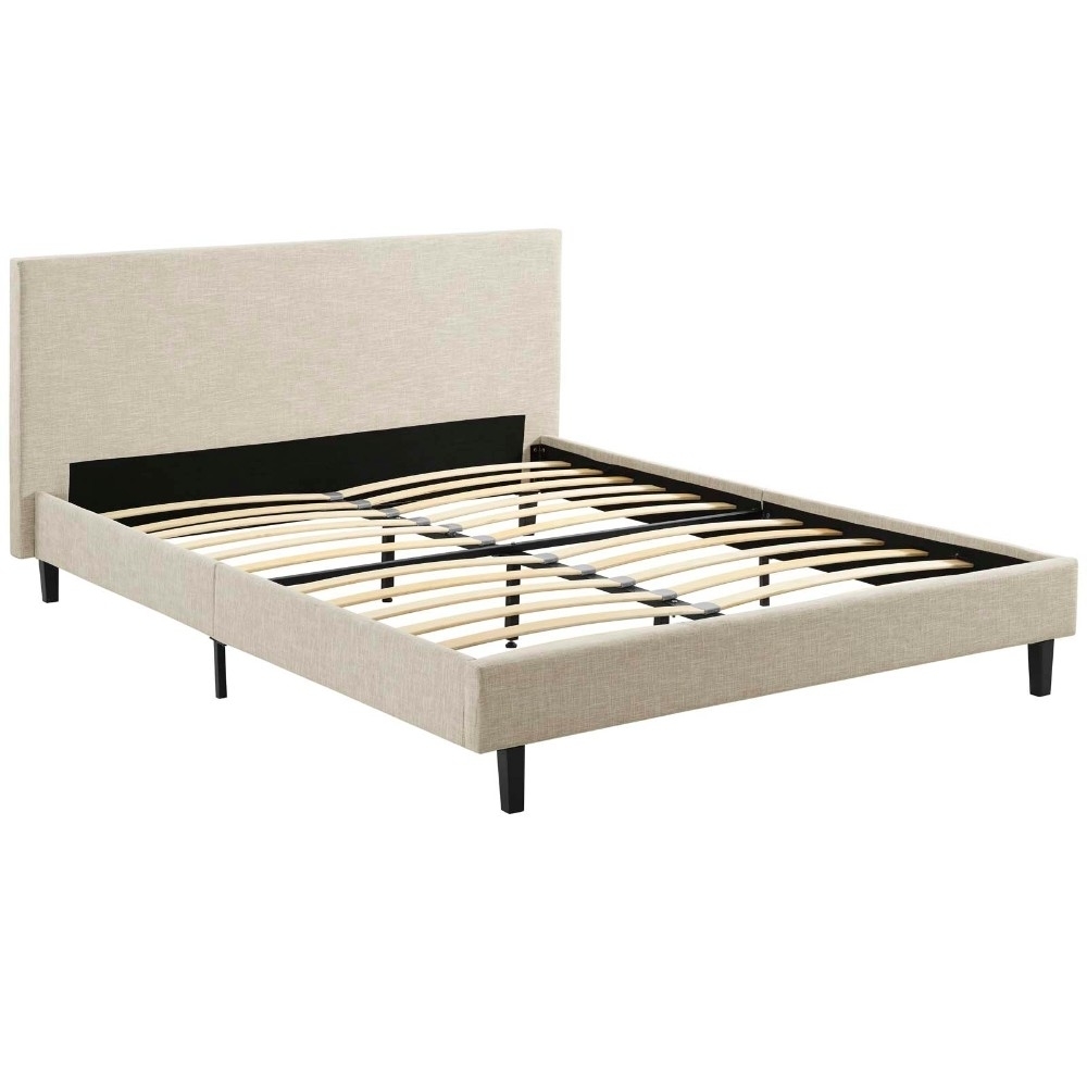 Modway Anya Full Modern Style Polyester Fabric Bed in Beige Finish - image 2 of 3