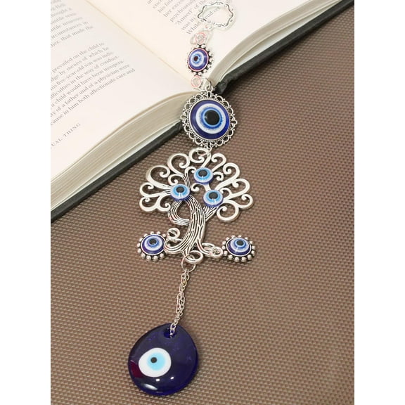 Decorative Tree of Life Blue Evil Eye Wall Feng Shui Items for Good Luck Hanging for Home Entrance Door Car Office Nazar Battu Pendant Ornament Charm