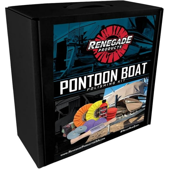 Renegade Products Aluminum Pontoon Boat Polishing Complete Kit with Buffing Wheels, Buffing Compound, Safety Flanges, Sanding Discs and Rebel Red Liquid Metal Polish