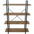 thumbnail image 5 of Sunnydaze 4-Tier Bookshelf - Industrial Style with Freestanding Open Shelves with Veneer Finish - Holds Books, Media, Storage Cubes, DVDs and More - North American Teak, 5 of 7