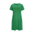 thumbnail image 3 of Aobny Nightgown for Lady Irish Shamrock Nightshirt Crew Neck Long Green Short Sleeve Cozy Pajamas for Women,XL, 3 of 3