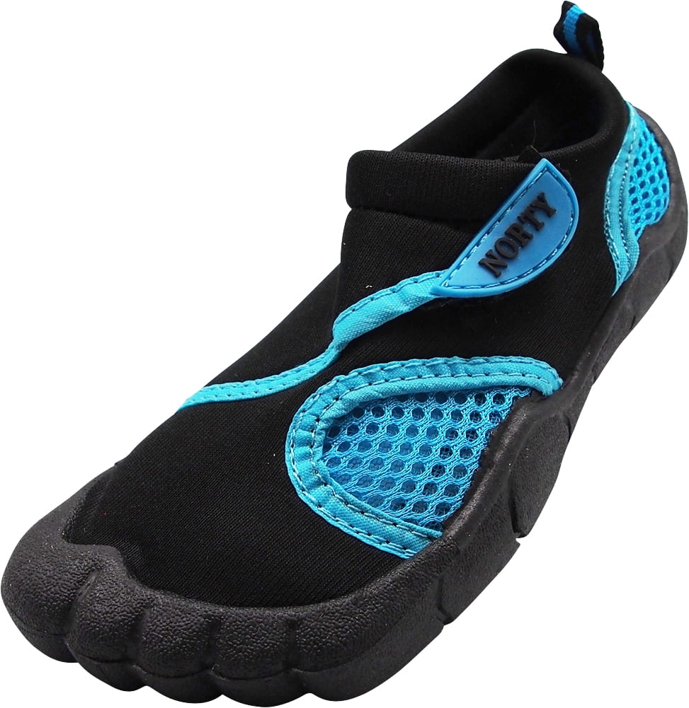 NORTY Toddler Girls Water Shoes Female Beach Pool Shoes Black Turquoise