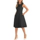 thumbnail image 4 of Vestido de cóctel elegante Inspire Chic para mujer, vestido midi formal sin mangas y con vuelo, talla XS, color negro, 4 of 5