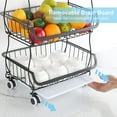 thumbnail image 3 of 4 Tier Fruit Vegetable Storage Basket Stand w/Wheels Cart Rack Kitchen Bathroom, 3 of 7
