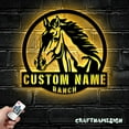 thumbnail image 3 of Craftnamesign Custom Horse Ranch Metal Wall Art LED Light, Custom Horse Name Sign, 3 of 5
