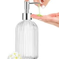 thumbnail image 2 of MOQIN Pump Bottle Lotion Dispenser Refillable Shampoo Conditioner Hand Soap Dispenser Plastic Empty Clear Reusable Body Wash Container Bulk, Plastic Liquid Soap, 2 of 4