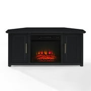 Camden 48 Corner Tv Stand W/Fireplace Black