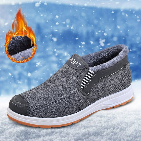 Akiihool Snow Boots for Men Men's Winter Boots Snow Boots Walking Boots Snow Footwear for Male Climbing (Grey,11)