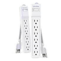 CyberPower MP1087SS - 500 Joule White Surge Protector 2-Pack with 6 Outlets and 3 ft Cord