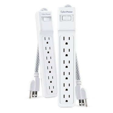 CyberPower MP1087SS - 500 Joule White Surge Protector 2-Pack with 6 Outlets and 3 ft Cord