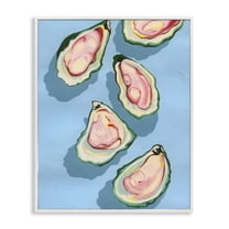 Stupell Industries Summer Beach Oysters Animals & Insects Painting White Framed Art Print Wall Art, 11 x 14
