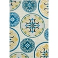 thumbnail image 3 of Unique Loom Outdoor Modern Collection Area Rug - Circles (6' x 9' Rectangle Cream/Black), 3 of 6