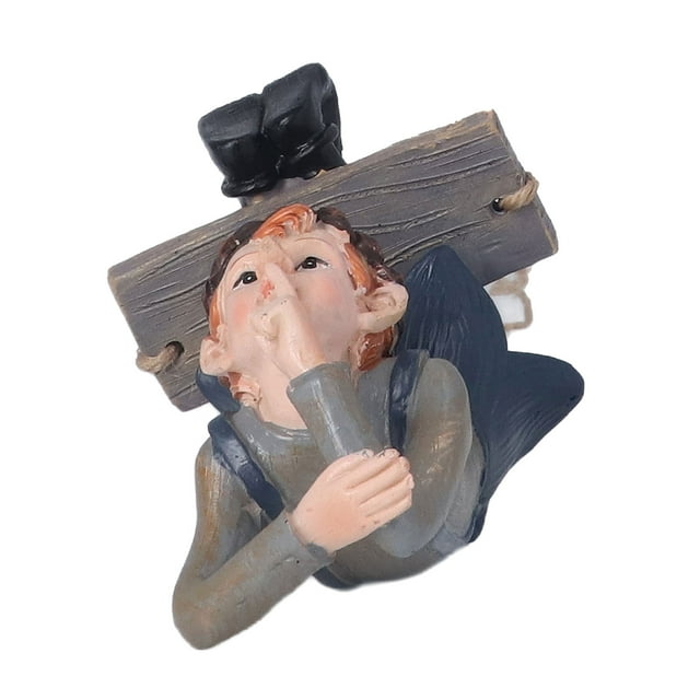 Decoración de jardín, figura de elfo del bosque colgante, estatua de jardín, estatua colgante de elfo, probada profesionalmente