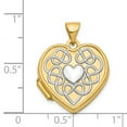thumbnail image 5 of 14k Yellow Gold and Rhodium Celtic Heart Locket Pendant for Women with Knot Design, Eternal Love Symbol, Heritage-Inspired Meaningful Jewelry, 5 of 7