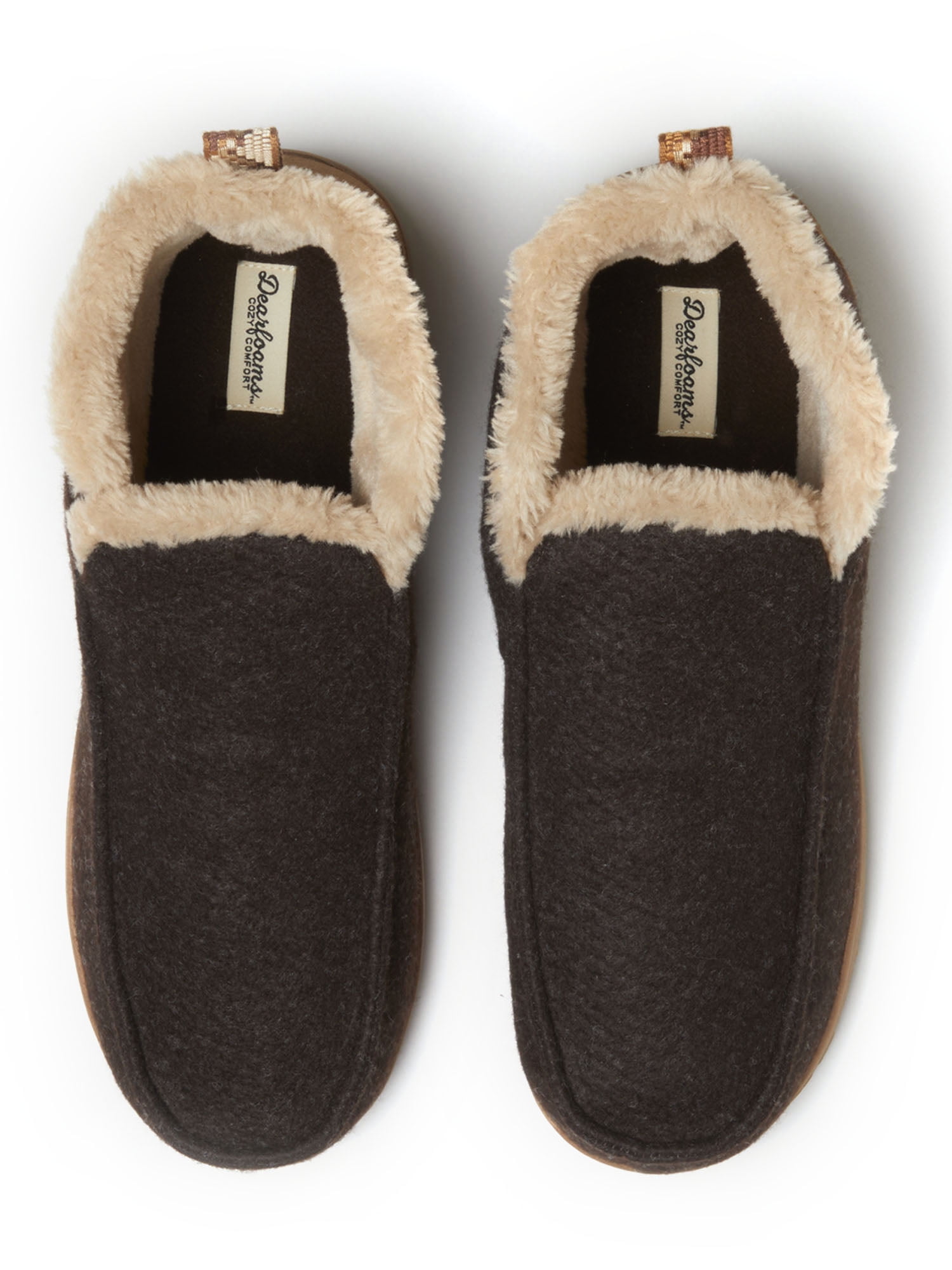 Dearfoams Cozy Comfort Men's Felt Moc Toe Boot Slippers