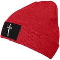 thumbnail image 2 of John 3:16 for God So Loved The World Cross, Christian, Faith Beanie Hat Women Men Knit Hat Skull Cap Slouchy Hat Black, 2 of 8