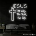 thumbnail image 2 of Glowneon Jesus The Way The Truth The Life Neon Sign, Cross Jesus LED Sign, Holy Cross Neon Light, 2 of 5