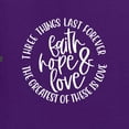 thumbnail image 6 of Wild Bobby, Faith Hope & Love Three Things That Last Forever Inspirational/Christian Unisex Graphic Hoodie Sweatshirt, Purple, Small, 6 of 6