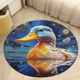 thumbnail image 5 of Q-version Funny Little Yellow Duck Soft Bedroom Round Area Rug, Washable Cute Nursery Circle Throw Mat, Non-Slip Contemporary Small Low Pile Floor Carpet for Dorm Bedside, 5 of 7