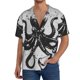 thumbnail image 1 of Fotbe Abstract Ink Octopus Camisa Estampada de Manga Corta para Hombre, Casual de Verano, Estilo Playero, Sin Arrugas-Small, 1 of 5
