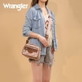 thumbnail image 3 of Wrangler Aztec Crossbody Bag for Women Vegan Leather Vintage Multi Pocket Crossover Bag Shoulder Pursea with Adjustable Strap, Light Brown, 3 of 7