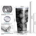 thumbnail image 3 of 30oz Pioneer Flower Floral Print Pattern Tumbler, Double Wall Vacuum Insulated Cup, BPA-Free Leak Proof Lid & Reusable Straws, Hot 12h, Cold 34h, 3 of 6