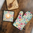 thumbnail image 5 of Pioneer Flower Kitchen Oven Mitt and Pot Holder Sets 2 Pcs for Baking, Cooking and Grilling, Heat Resistant Up To 392 °F, 5 of 7